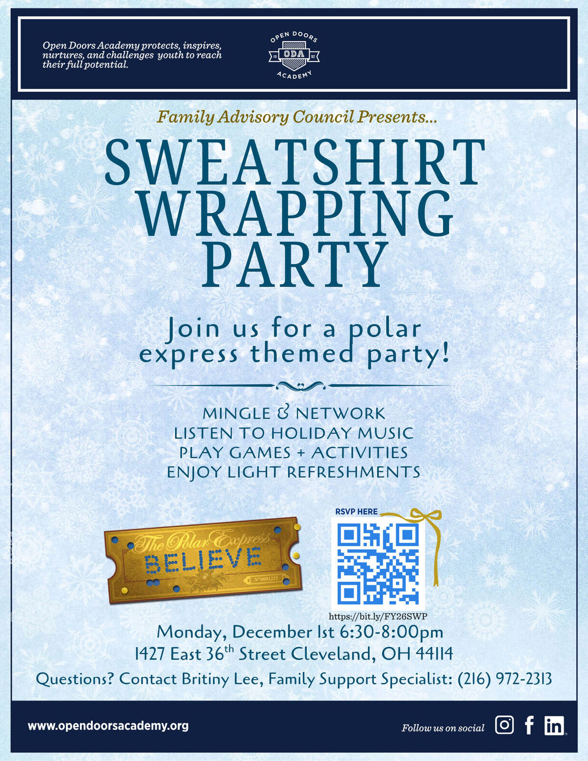FAC Presents: The Polar Express Sweatshirt Wrapping Party